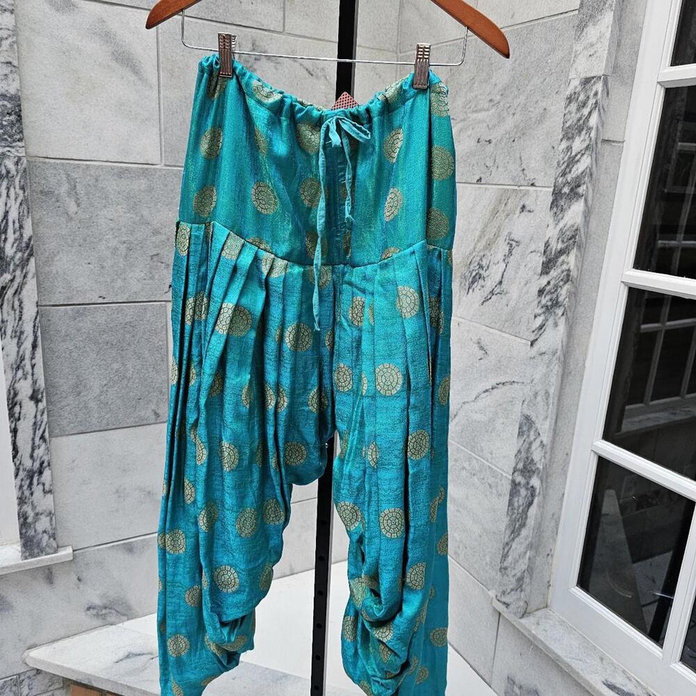 Women's Turquoise Teal Harem Pants